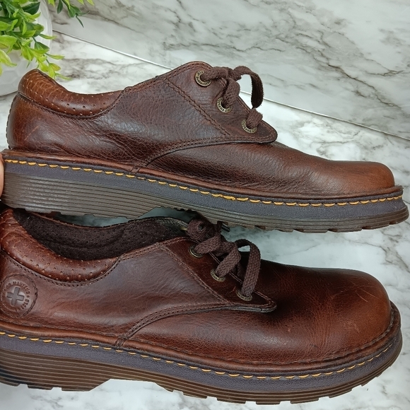 DR. MARTENS Boston Men's Brown Leather Lace Up Oxford Loafers Size 11 - Picture 4 of 13